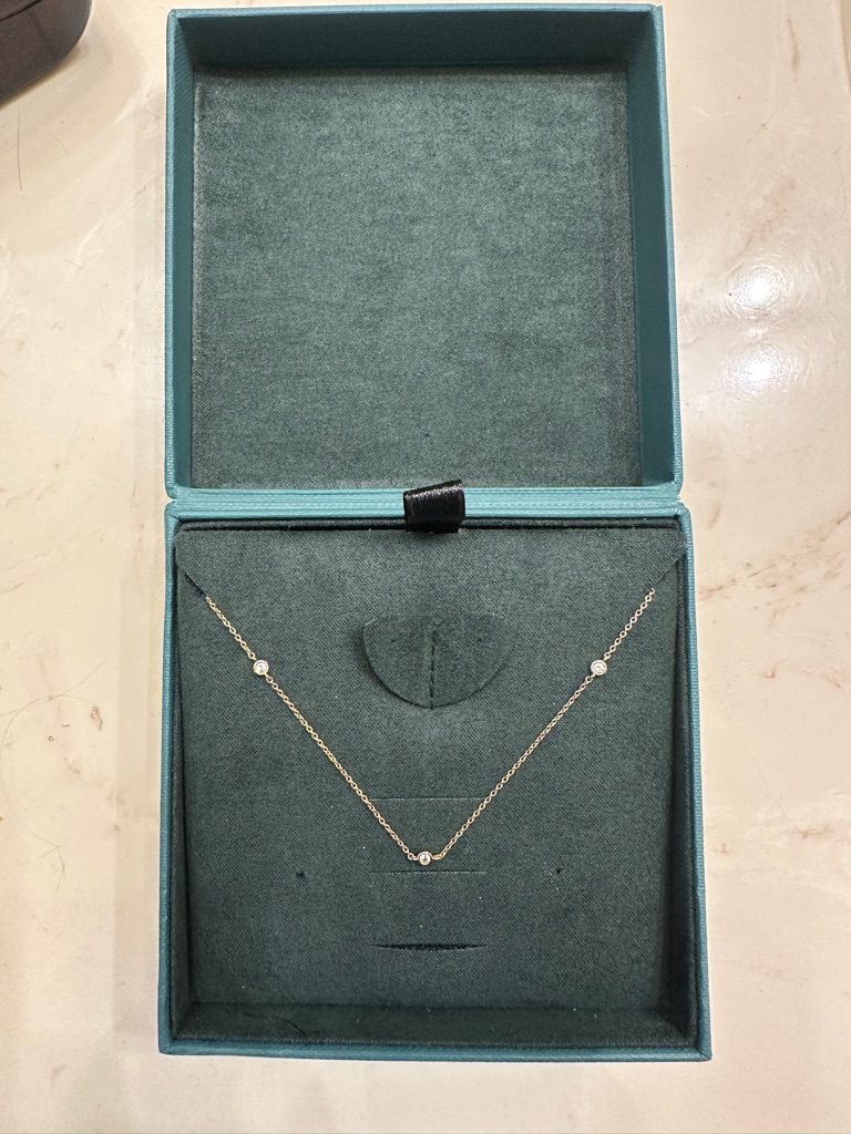Aurate Lab Grown White Sapphire Station Necklace New 16 In Gold Vermiel